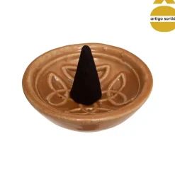 Conjunto de 30 cones de incenso com queimador em cerâmica