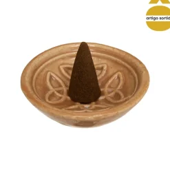 Conjunto de 30 cones de incenso com queimador em cerâmica