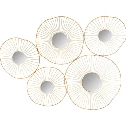 Conjunto de 5 espelhos dourados