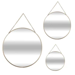 Conjunto de 3 espelhos LENY dourado