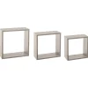 Conjunto de 3 estantes cubo cinza