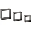 Conjunto de 3 estantes kit pretas 15/20/25cm