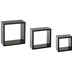 Conjunto de 3 estantes kit pretas 15/20/25cm