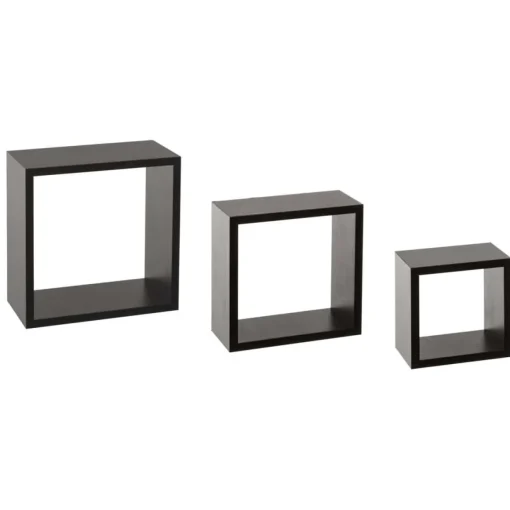 Conjunto de 3 estantes kit pretas 15/20/25cm