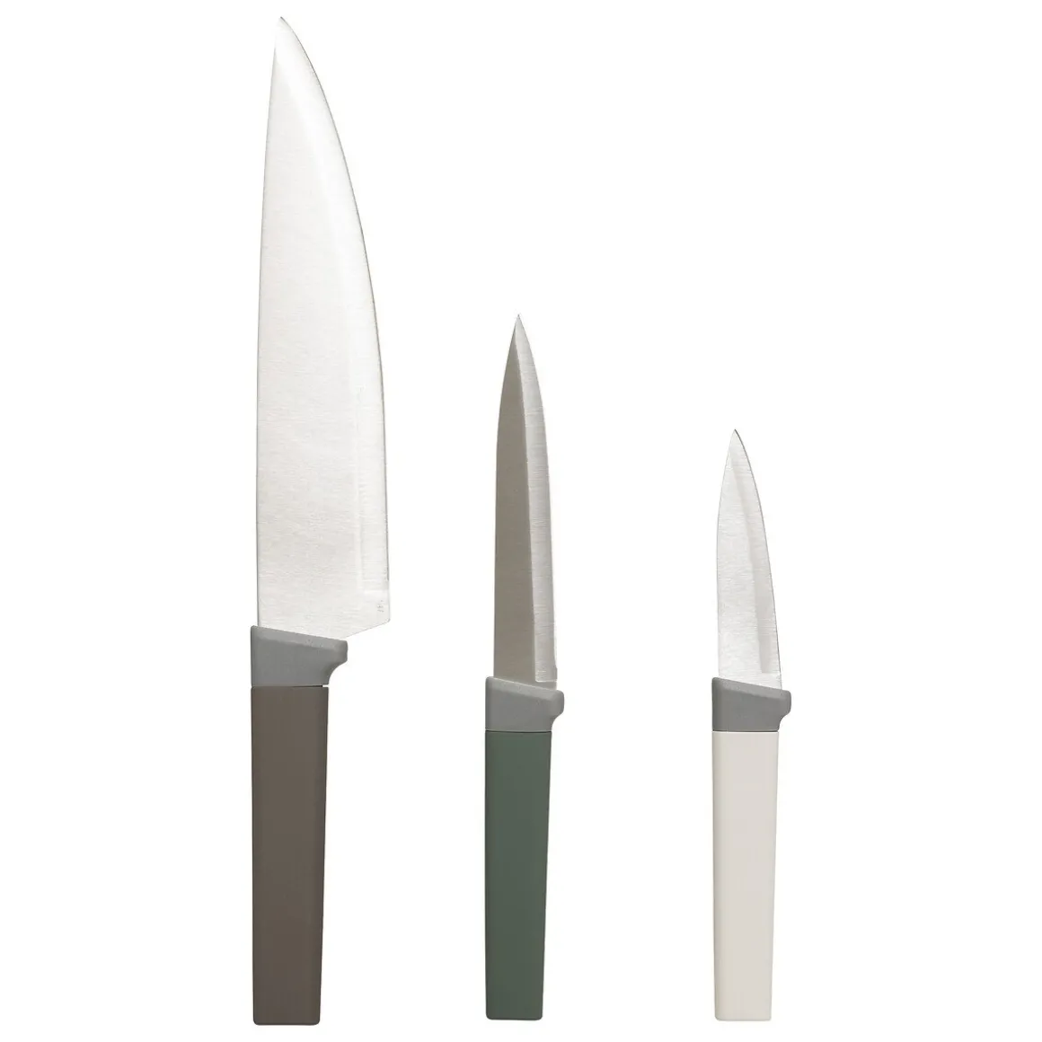 Conjunto de 3 facas variadas em inox