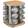 Conjunto de 12 frascos para especiarias com suporte rotativo