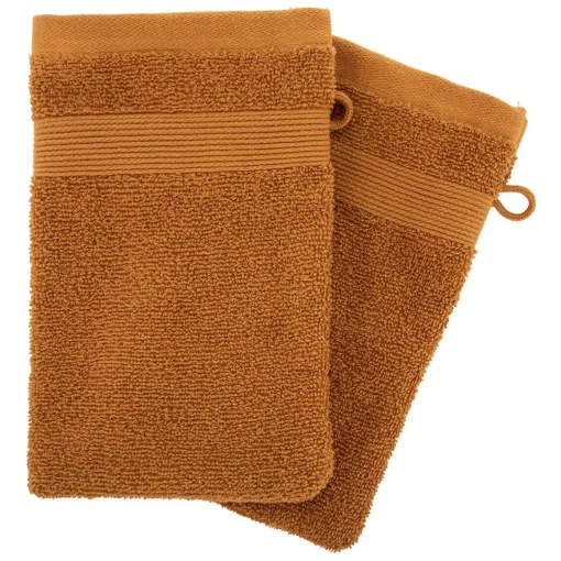 Conjunto de 2 luvas de banho PRAIA castanho