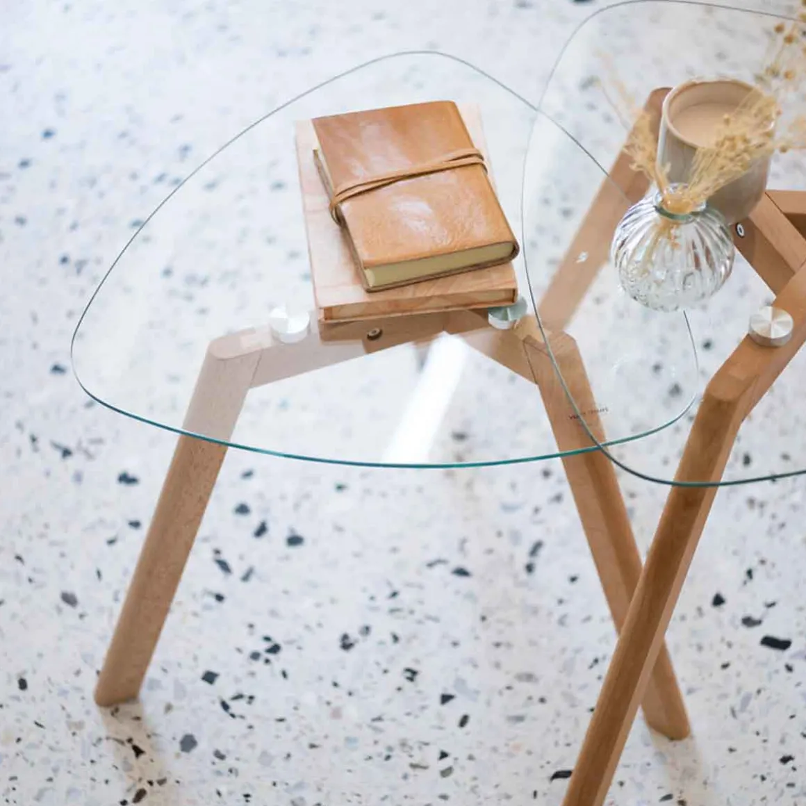 Conjunto de 2 mesas de centro THALIE em vidro