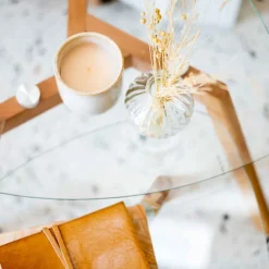 Conjunto de 2 mesas de centro THALIE em vidro