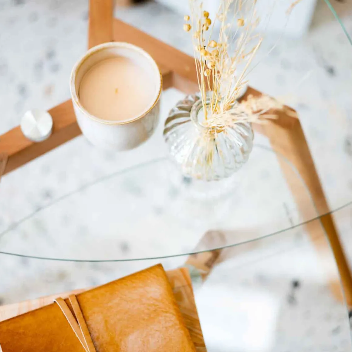 Conjunto de 2 mesas de centro THALIE em vidro