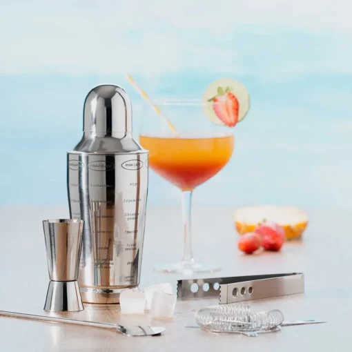 Conjunto de 5 peças para cocktail em inox
