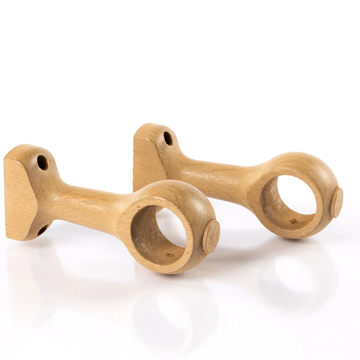 Conjunto de 2 suportes curtos verniz natural