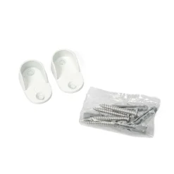 Conjunto de 2 suportes de parede brancos para varão