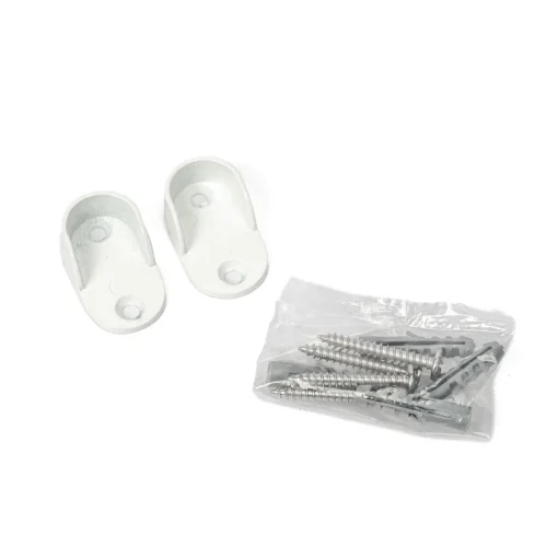Conjunto de 2 suportes de parede brancos para varão