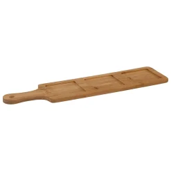 Conjunto de 3 taças de vidro com tábua em bambu