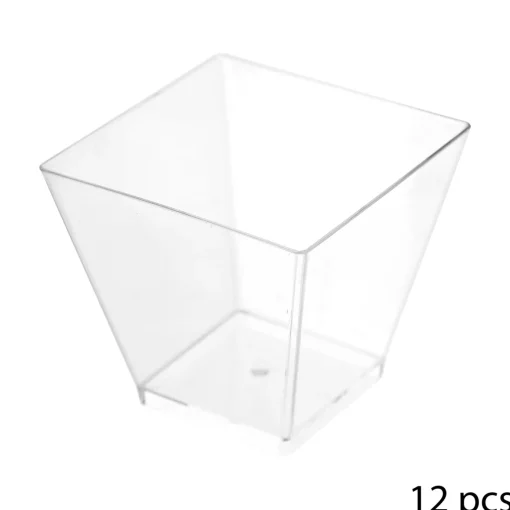 Conjunto de 12 taças quadradas