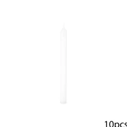 Conjunto de 10 velas brancas 25cm