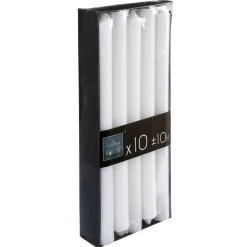Conjunto de 10 velas brancas 25cm