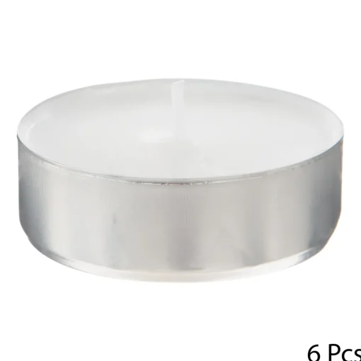 Conjunto de 6 velas tealight MANY brancas