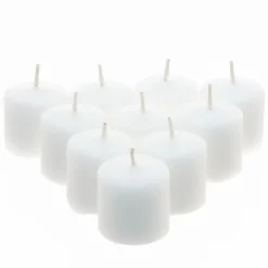 Conjunto de 10 velas votiva brancas