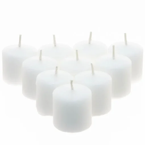 Conjunto de 10 velas votiva brancas