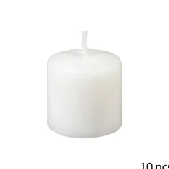 Conjunto de 10 velas votiva brancas