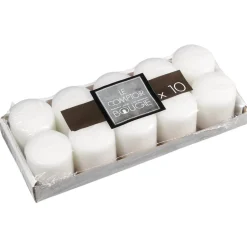 Conjunto de 10 velas votiva brancas