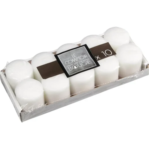 Conjunto de 10 velas votiva brancas