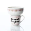 Conjunto de caneca e tigela queen