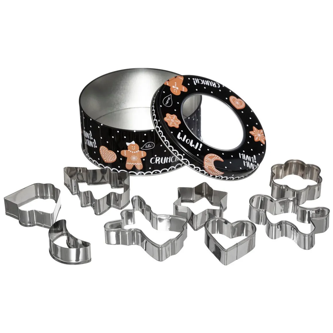 Conjunto de cortadores em metal para bolachas