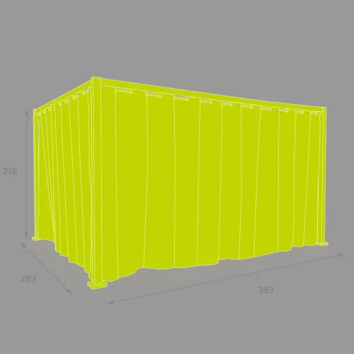 Conjunto de cortina e trlho para pérgola ZLYA cinza escuro 2,18m