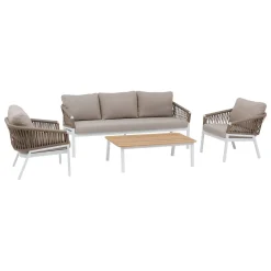 Conjunto de jardim ORIENGO taupe e branco
