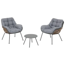 Conjunto de jardim PAOPAO cinza graphite para 2 pessoas