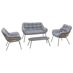 Conjunto de jardim PAOPAO cinza graphite para 4 pessoas