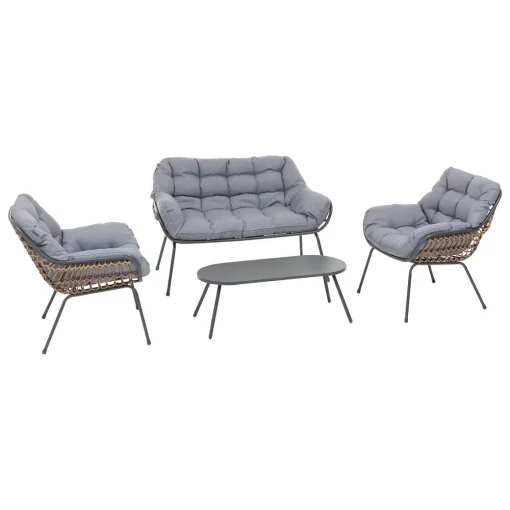 Conjunto de jardim PAOPAO cinza graphite para 4 pessoas