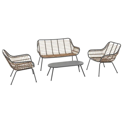 Conjunto de jardim PAOPAO cinza graphite para 4 pessoas