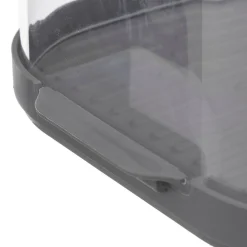 Conjunto de queijeira e manteigueira cinza com faca