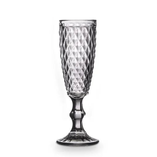 Copo De Champanhe Diamante Cinza 17,5cl