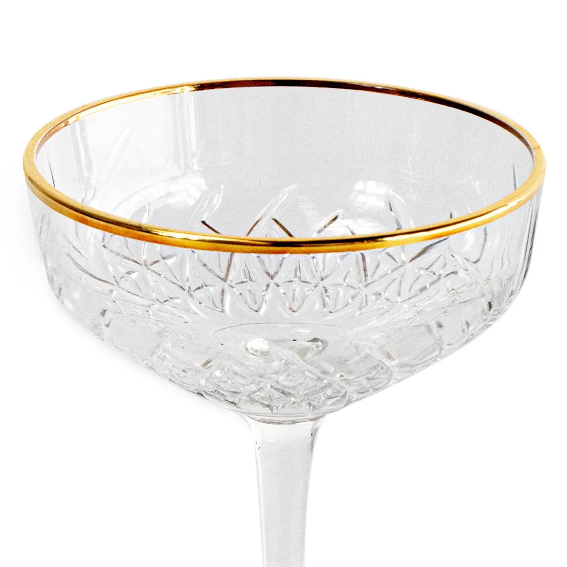Copo de champanhe TIMELESS com beira dourada