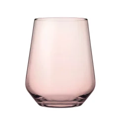 Copo de vidro sem pé rosa
