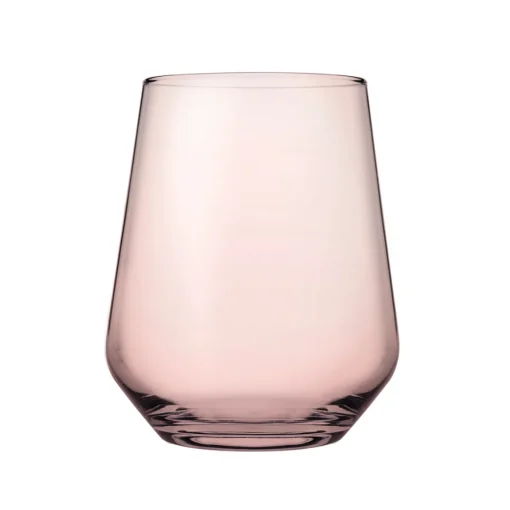 Copo de vidro sem pé rosa