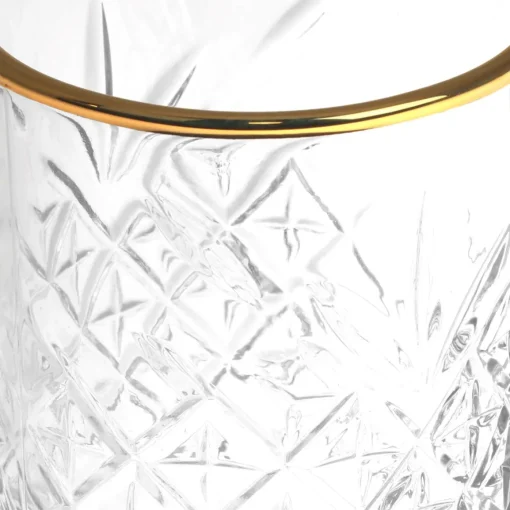 Copo de whisky TIMELESS com beira dourada