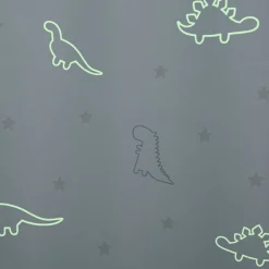 Cortina azul fluorescente com dinossauros 140x260cm