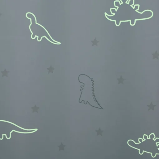 Cortina azul fluorescente com dinossauros 140x260cm