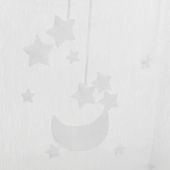 Cortina branca estrelas bordadas 140x240cm