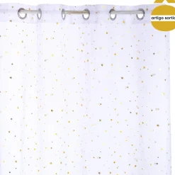 Cortina com estrelas douradas 140x250cm