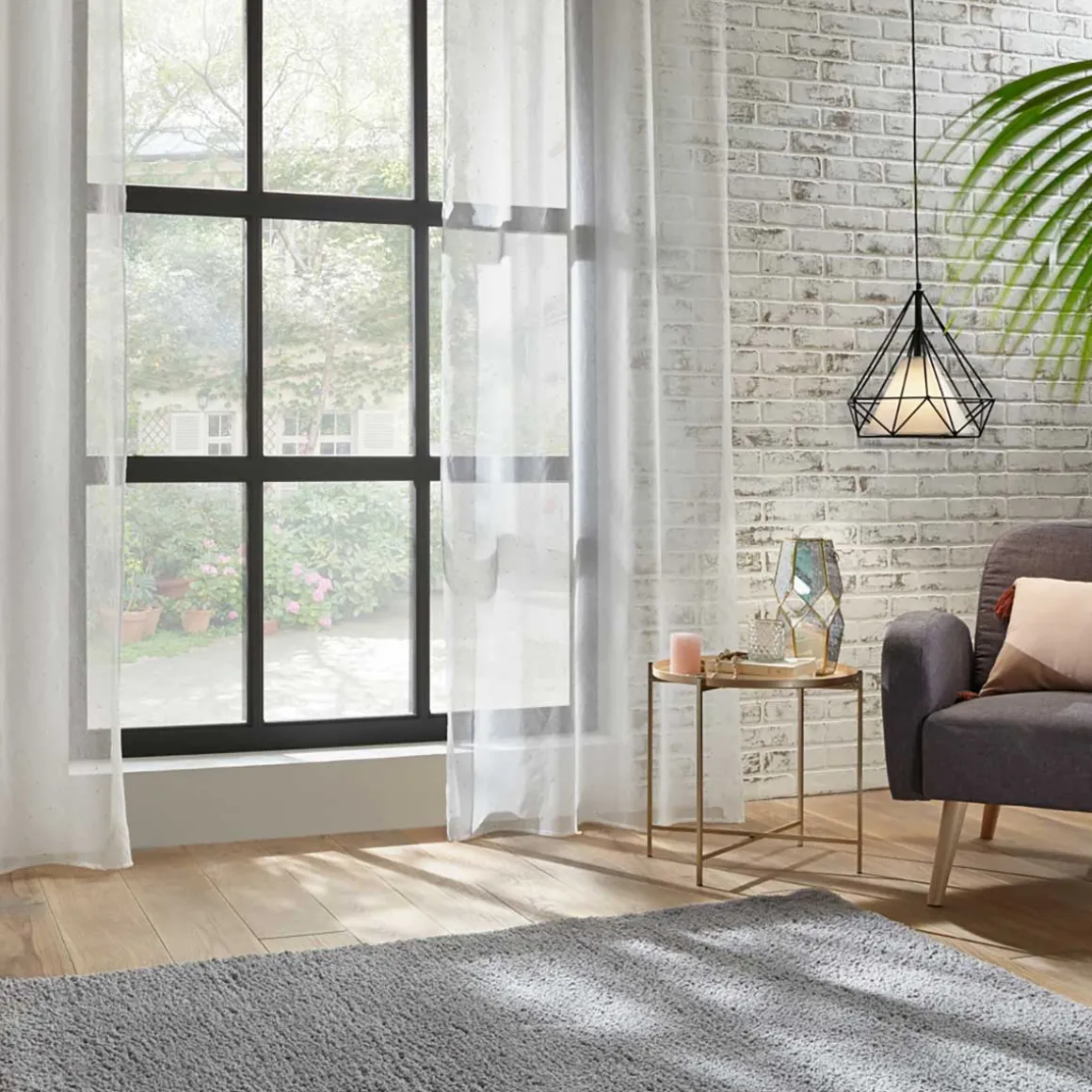 Cortina 3d com pontos dourados 140x240cm