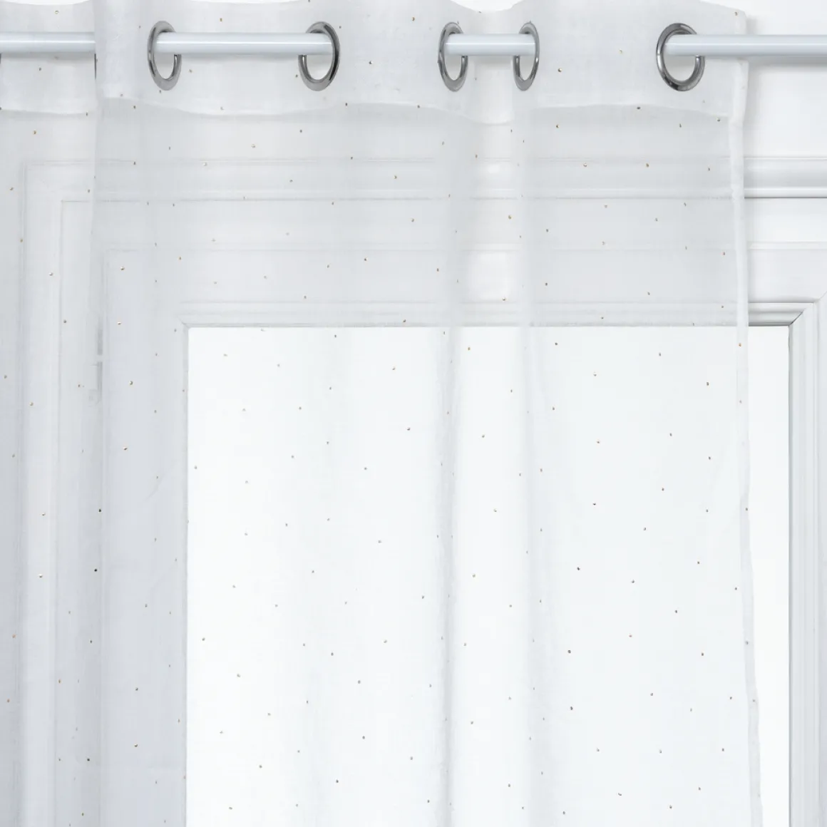 Cortina 3d com pontos dourados 140x240cm