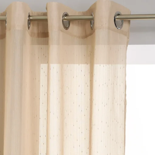 Cortina efeito riscas bege 140x240cm
