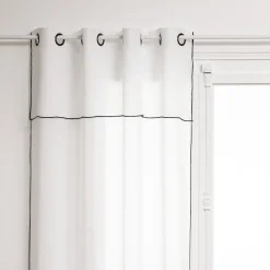 Cortina FRED branca risca preta 140x240cm